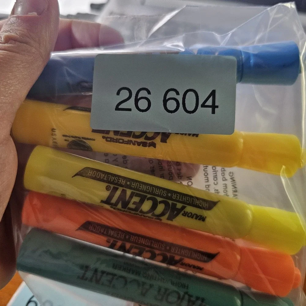 Sanford vintage Major Accent Highlighters Lot of 6 Yellow Orange Blue Teal